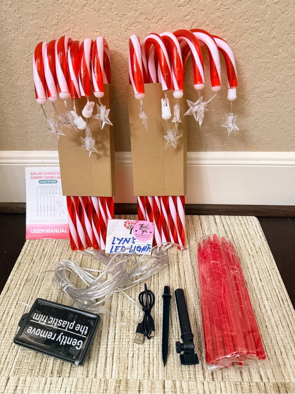 Solar Candy Cane Lights 12pcs
